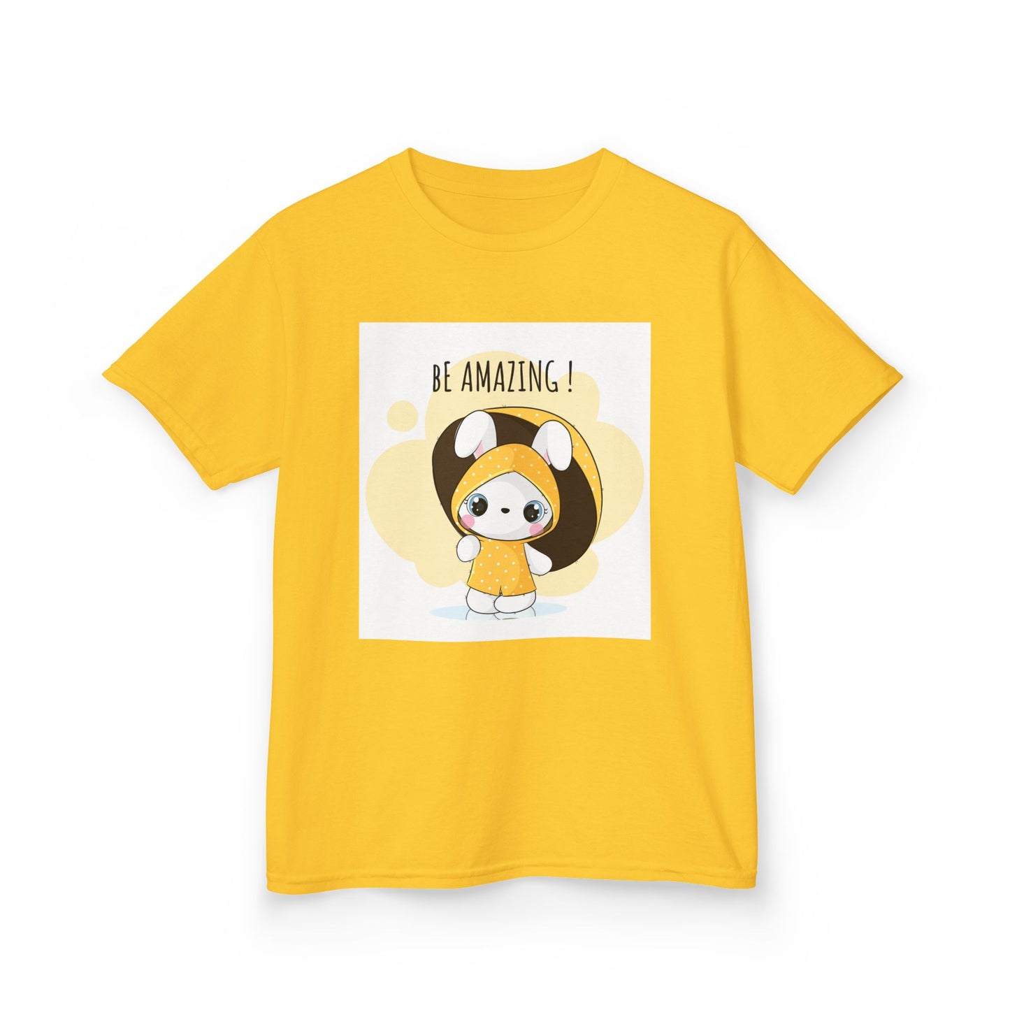 Yellow Kids Heavy Cotton t-shirt with a Cartoon Character