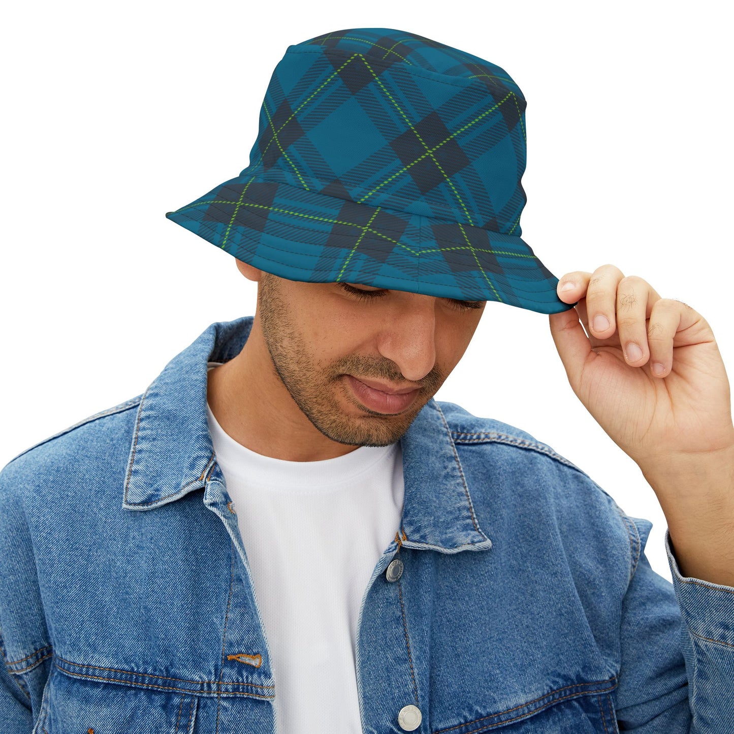 Blue Plaid Bucket Hat