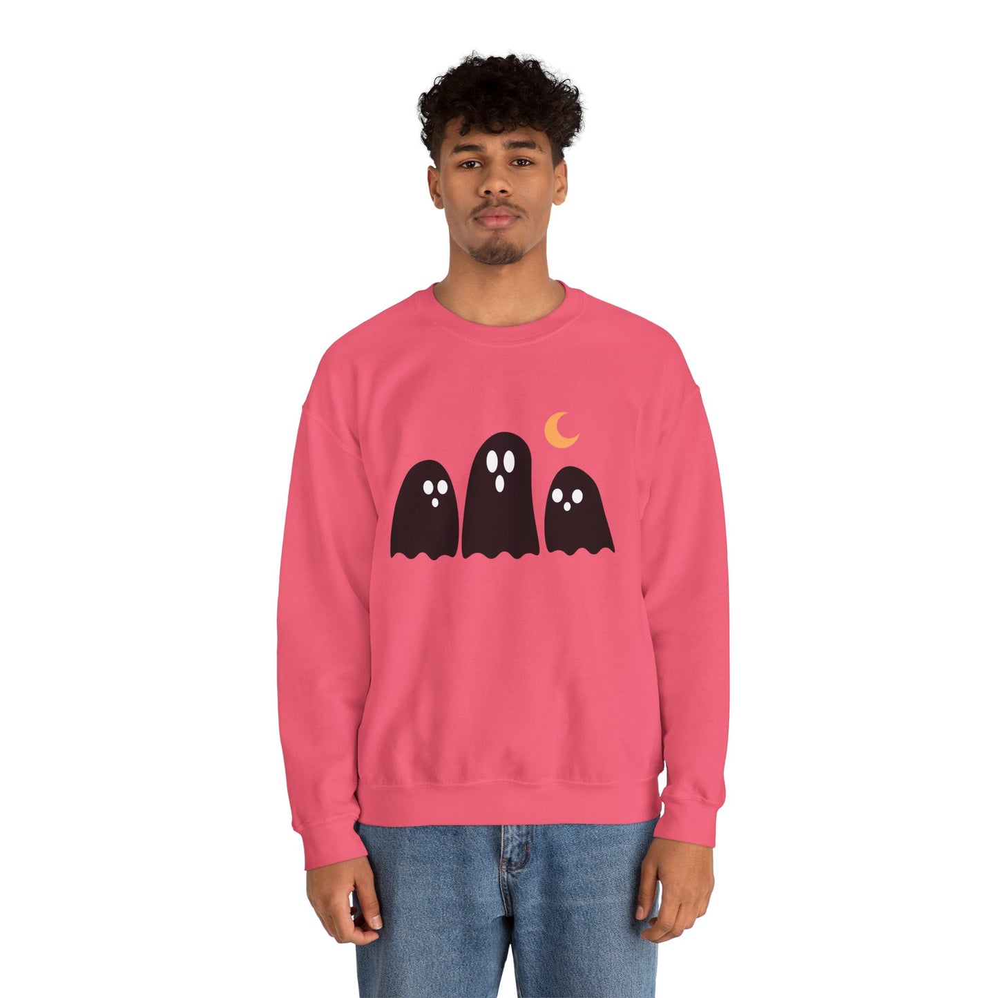 Kawaii Ghost Halloween Unisex Crewneck Sweatshirt