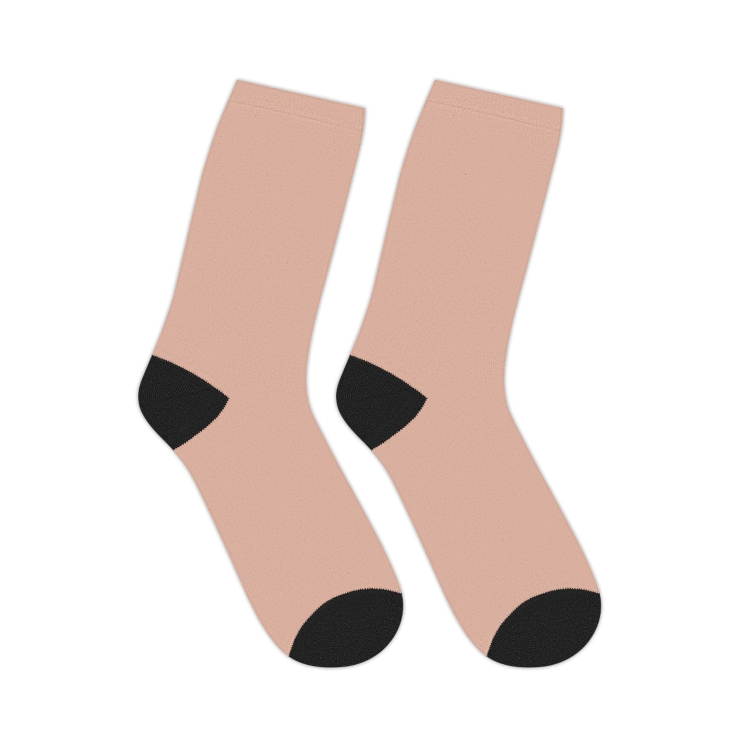 Mid-length Beige Socks with Black Toes