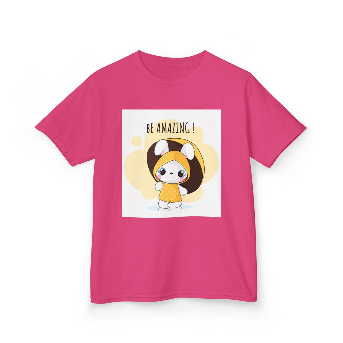 Yellow Kids Heavy Cotton t-shirt with a Cartoon Character