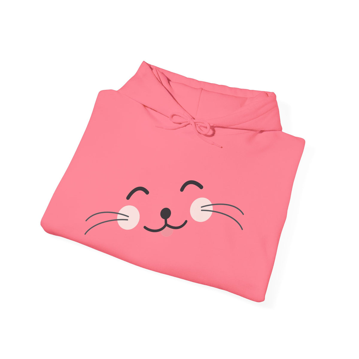 Pink Cozy Unisex Hoodie with Adorable Face Print