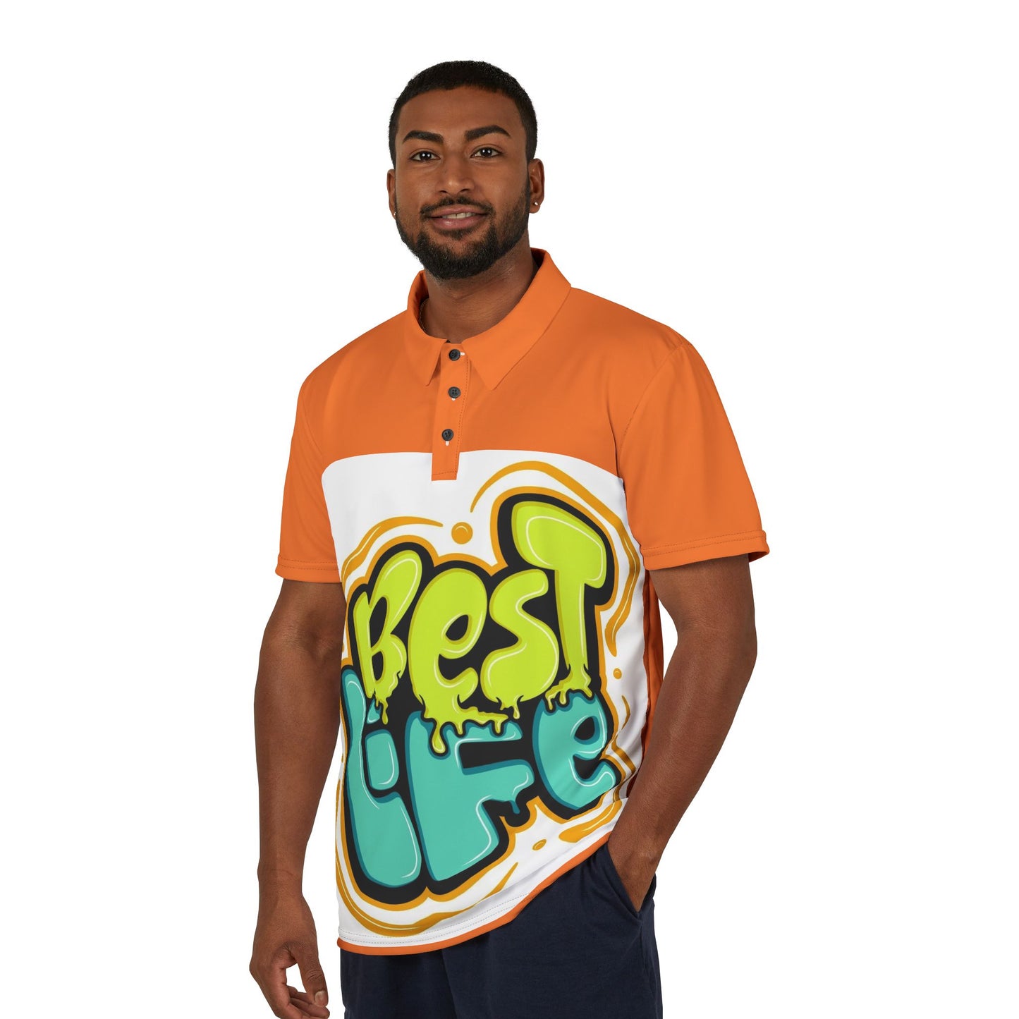 Graffiti Polo Men’s T-Shirt | Street-Art Print Casual Polo