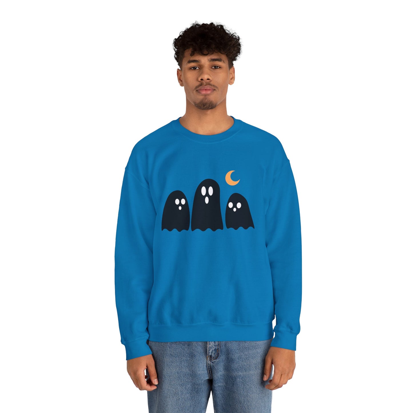 Kawaii Ghost Halloween Unisex Crewneck Sweatshirt