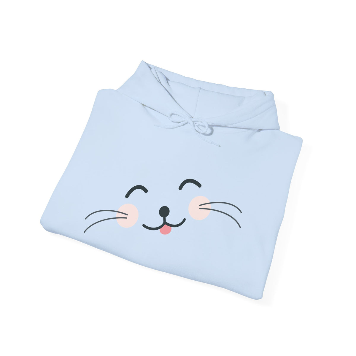 Pink Cozy Unisex Hoodie with Adorable Face Print