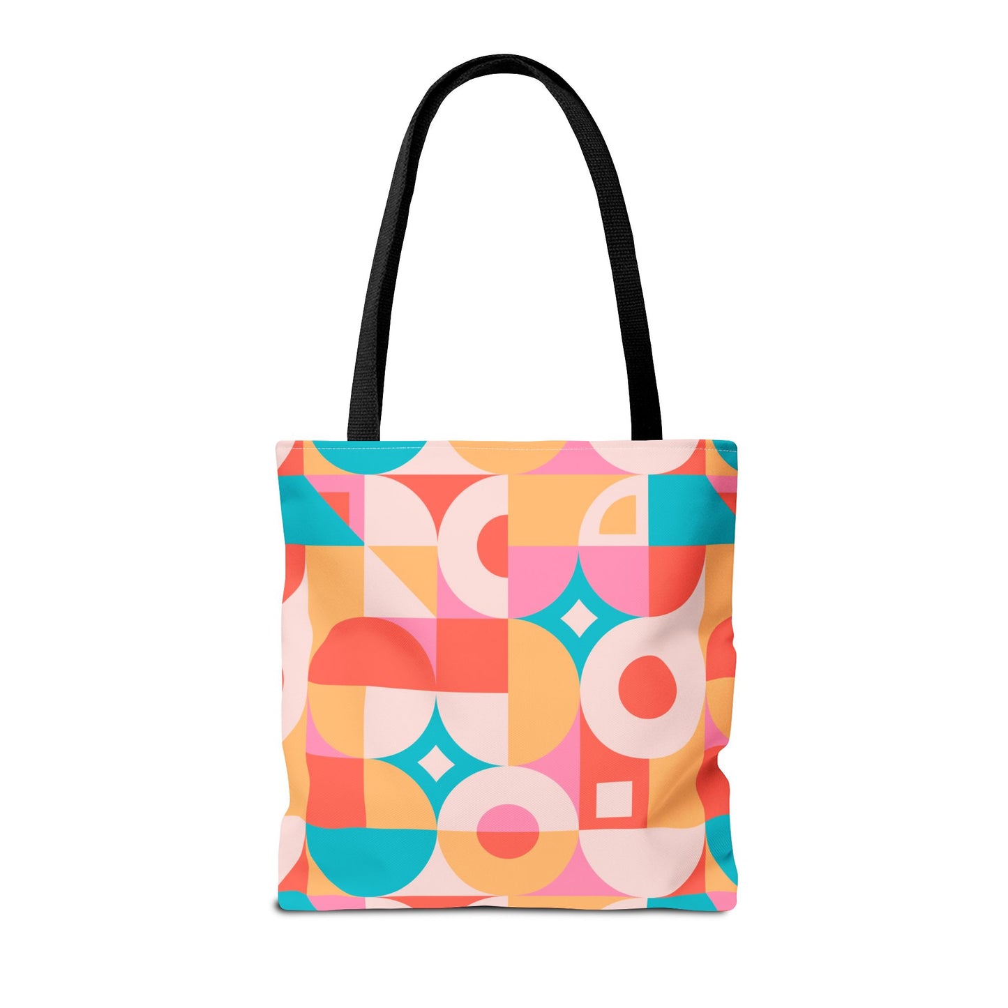 Colorful Geometric Shopping Bag – Trendy Reusable Canvas Tote