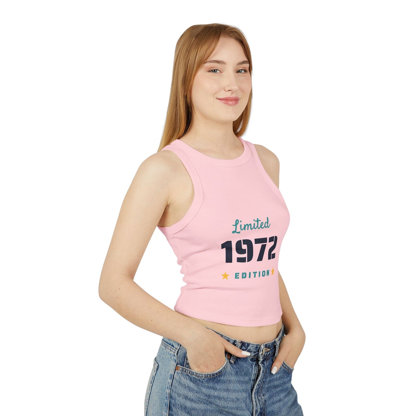 Limited Edition 1972 Women's Micro Rib Racer Tank Top, Retro Tank, Vintage Style, Summer Top, Unique Gift, Casual Wear