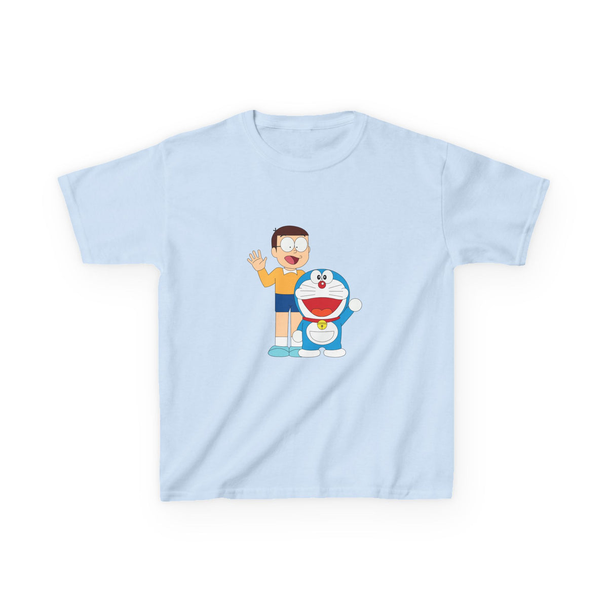 Kids Heavy Cotton Teal T-Shirt with a Graphic Design