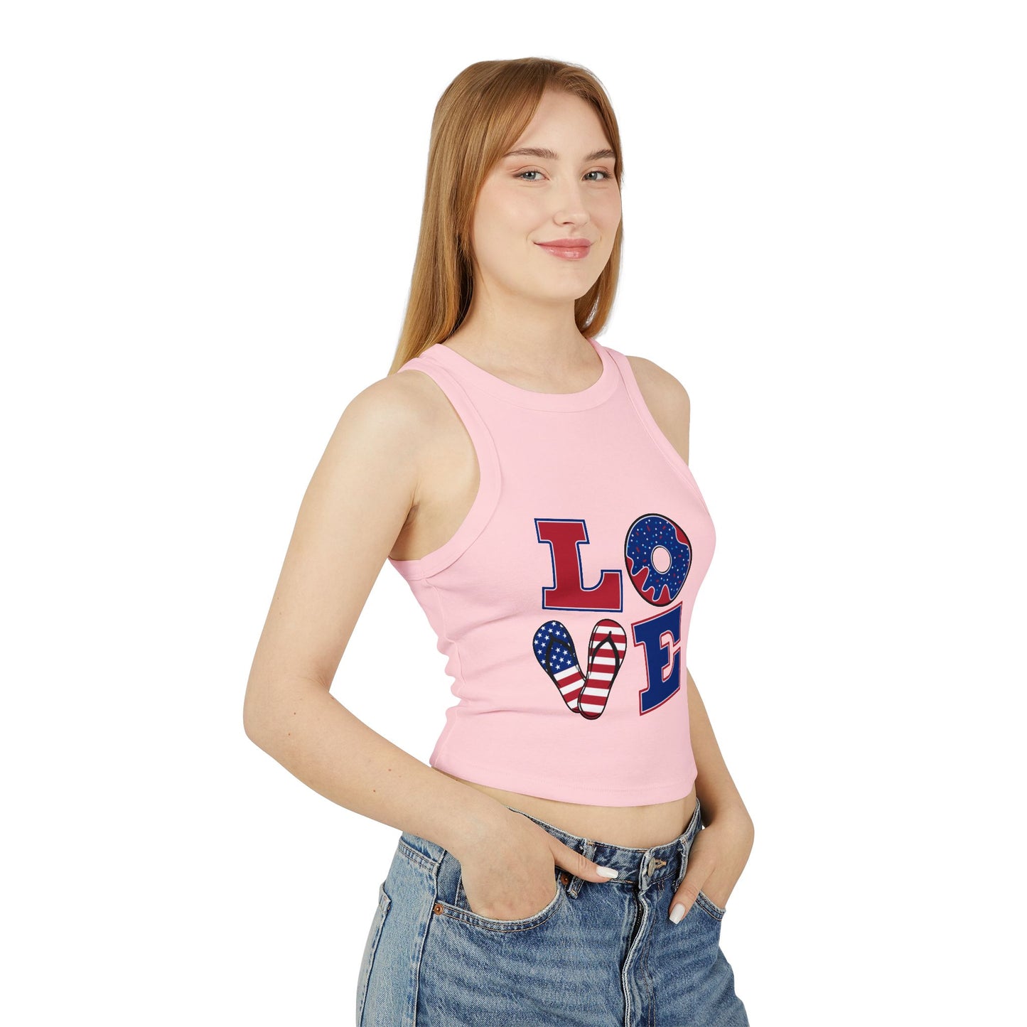 Women’s Racer Tank Top – Casual Summer Crop Top