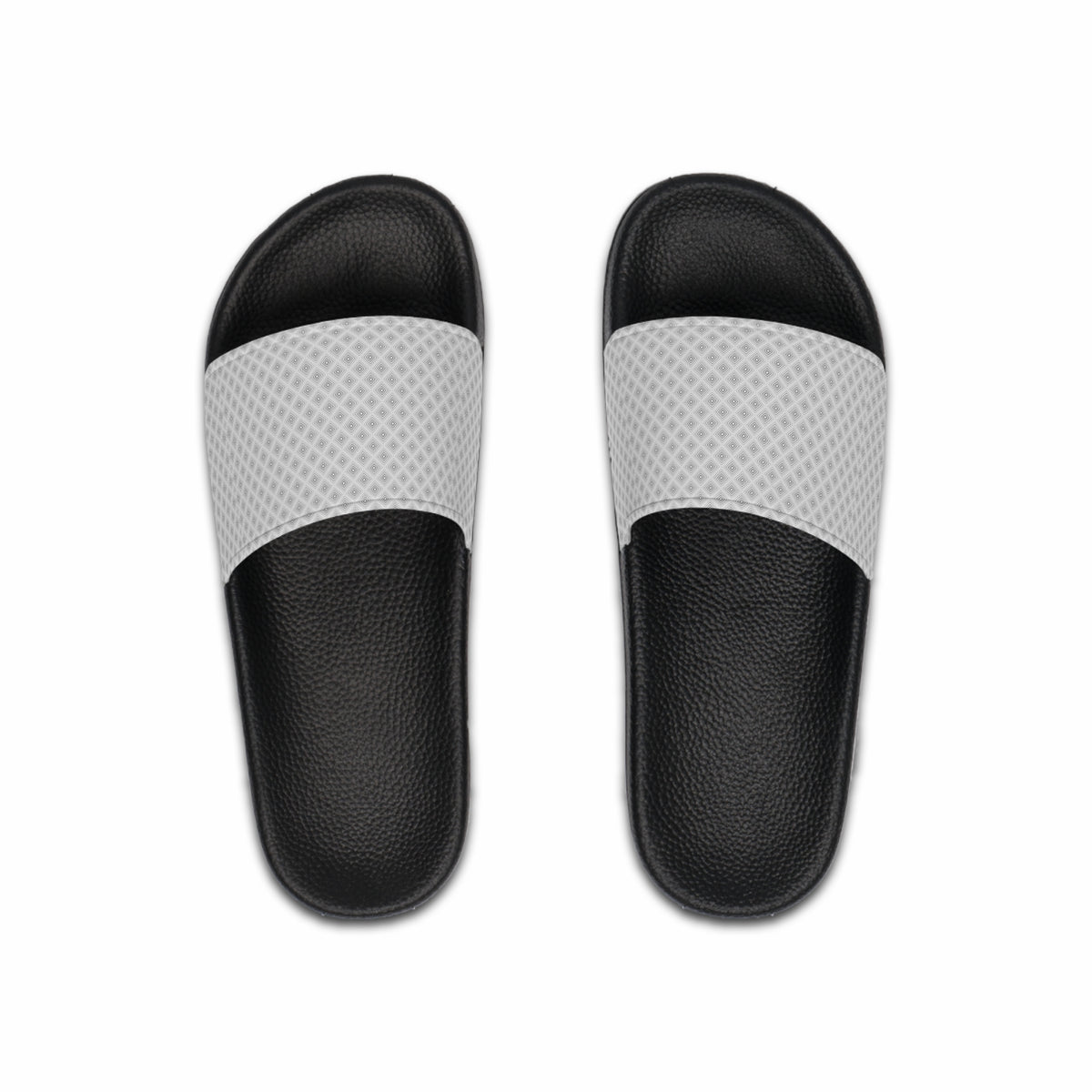 Men's Minimalist White Strap Slide Sandals with Black Textured Sole