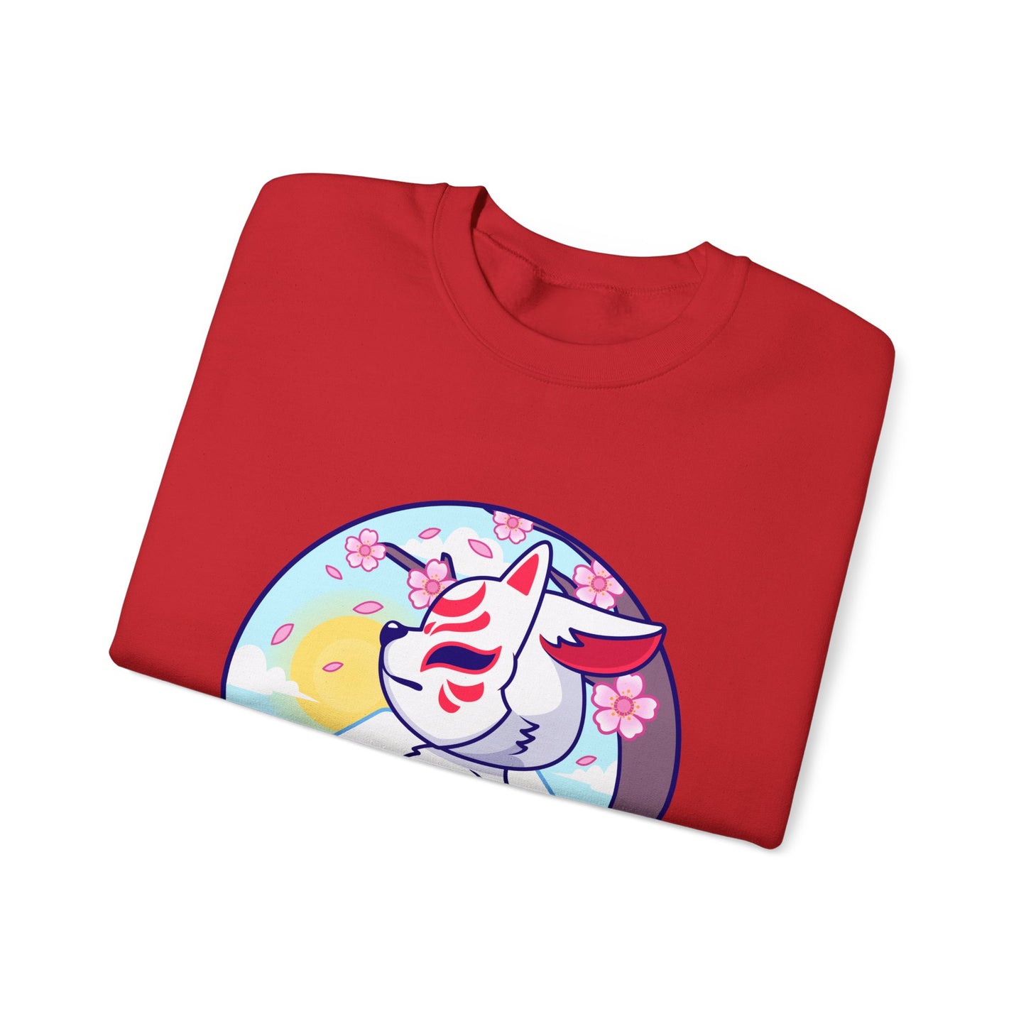 Kitsune Fox Mask Graphic Unisex Crewneck Sweatshirt