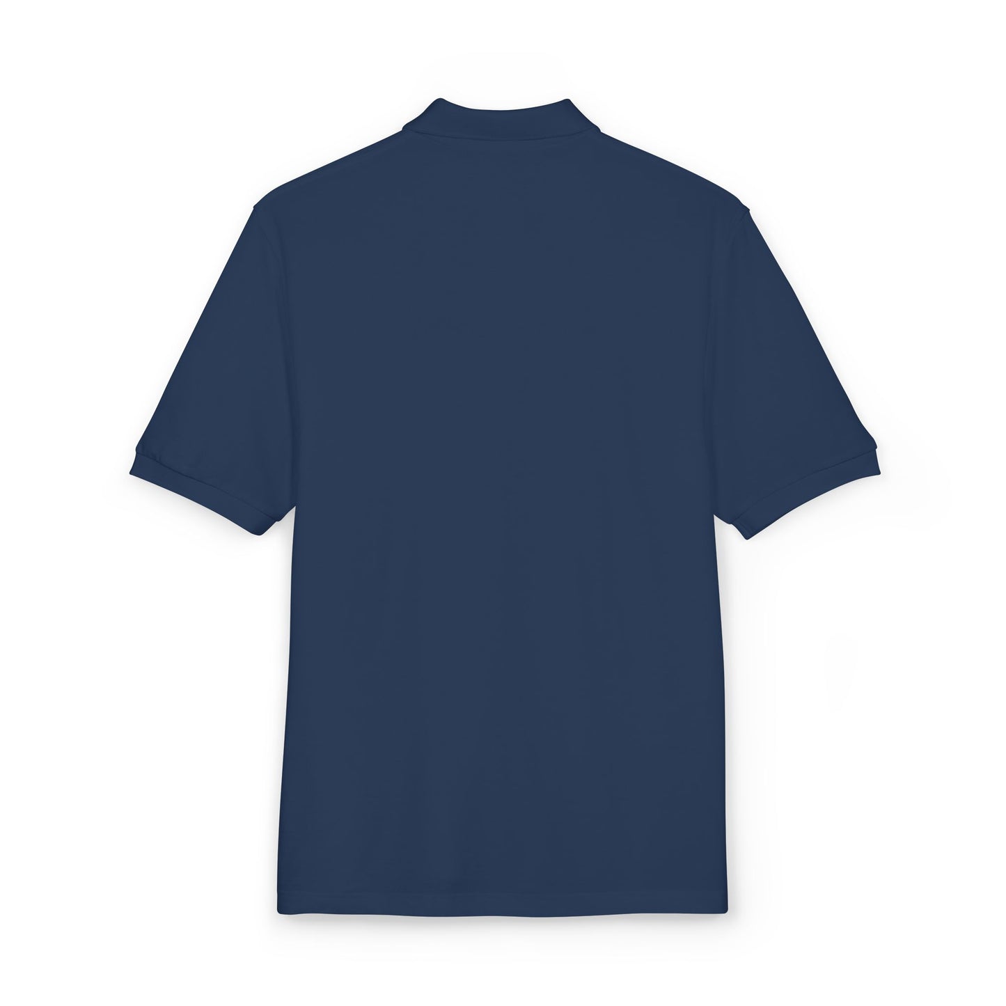 Embroidered Calm Wave Polo Shirt  Minimal Coastal Logo Golf & Casual Polo
