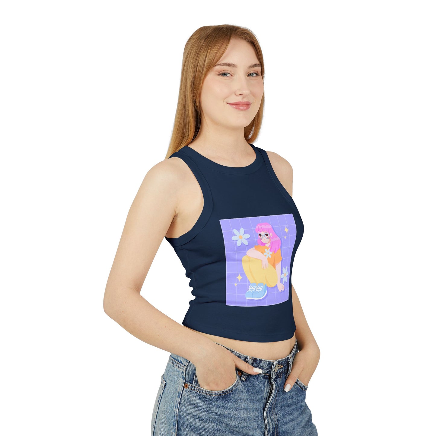 Cute Floral Graphic Tank Top – Women’s Summer Tee