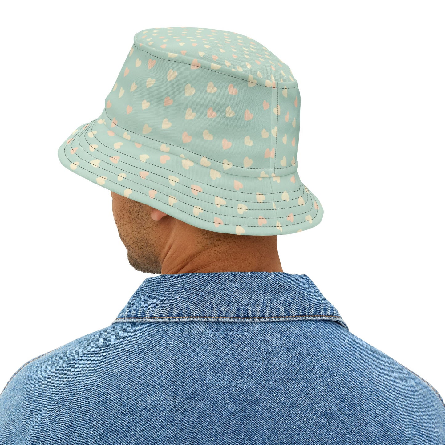Bucket Hat Heart Pattern