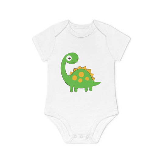Baby Navy Blue Short Sleeve Dinosaur Bodysuit
