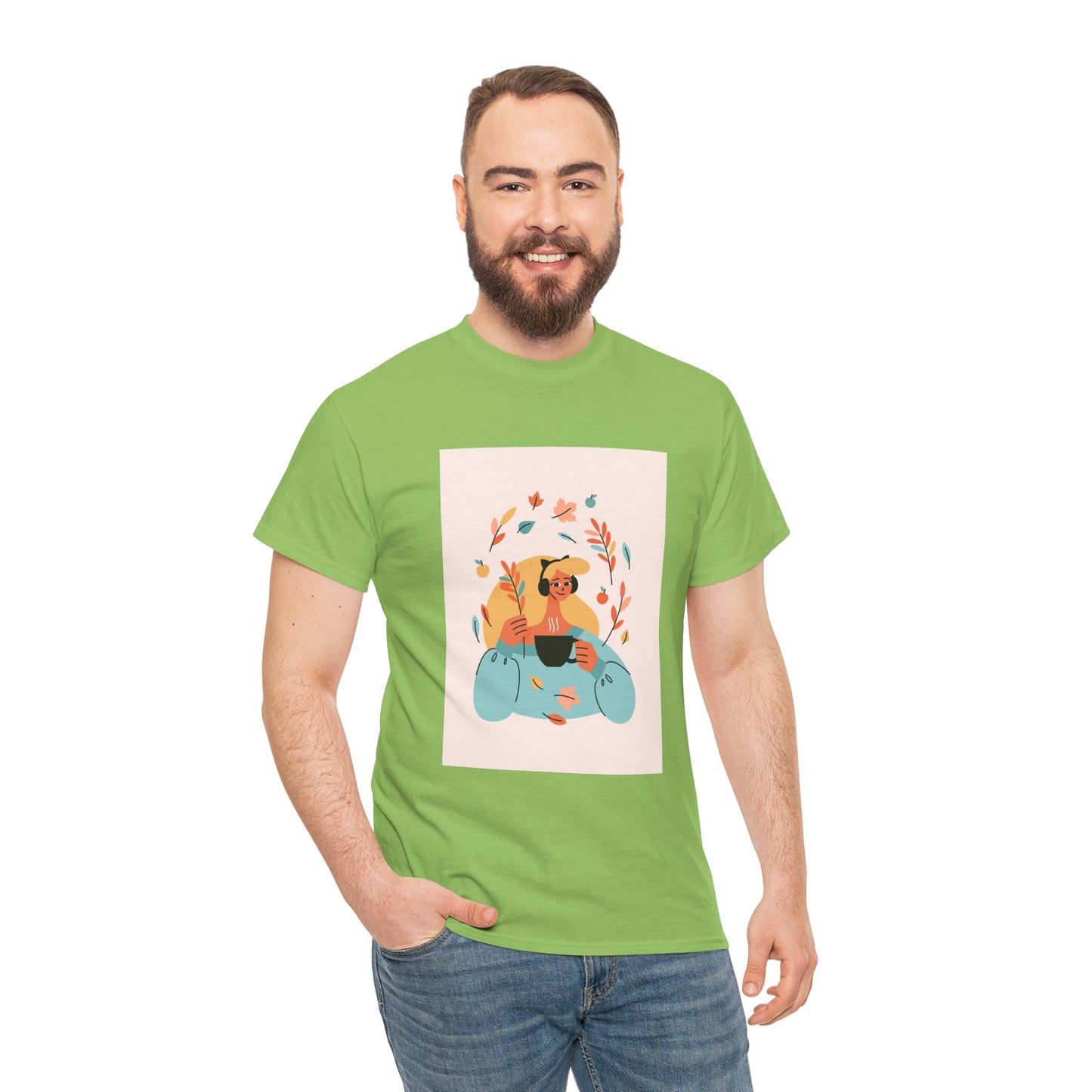 Unisex Cozy Bear Illustration Heavy Cotton T-Shirt