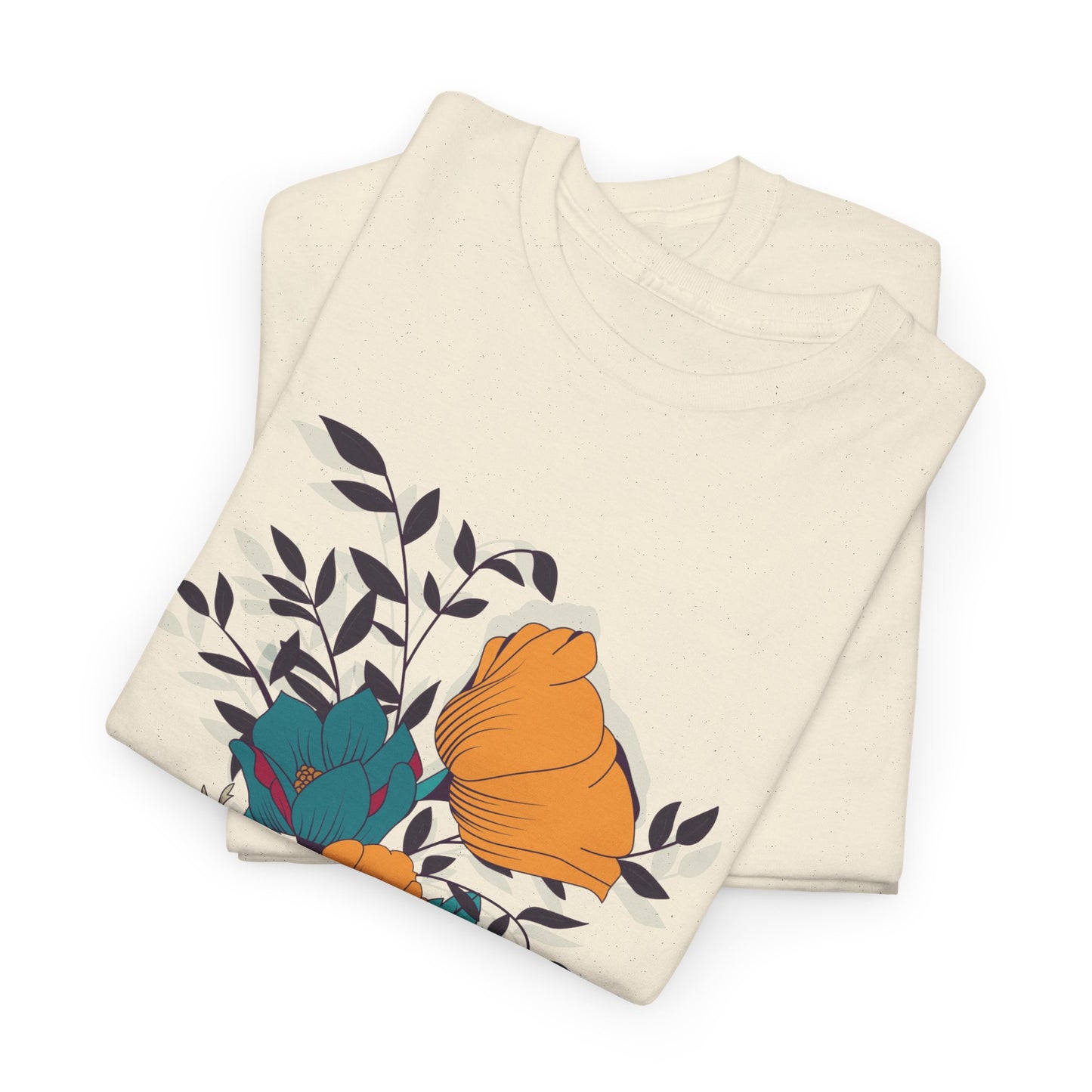 Women’s Heavy Cotton Graphic Tee Stylish Flower Print