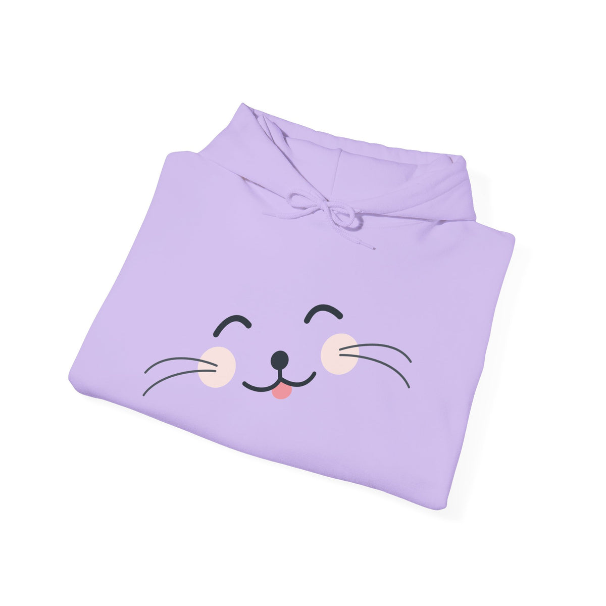 Pink Cozy Unisex Hoodie with Adorable Face Print