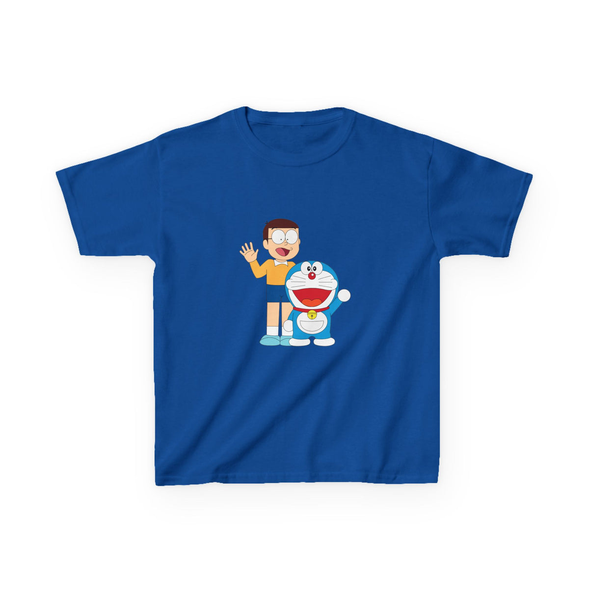 Kids Heavy Cotton Teal T-Shirt with a Graphic Design