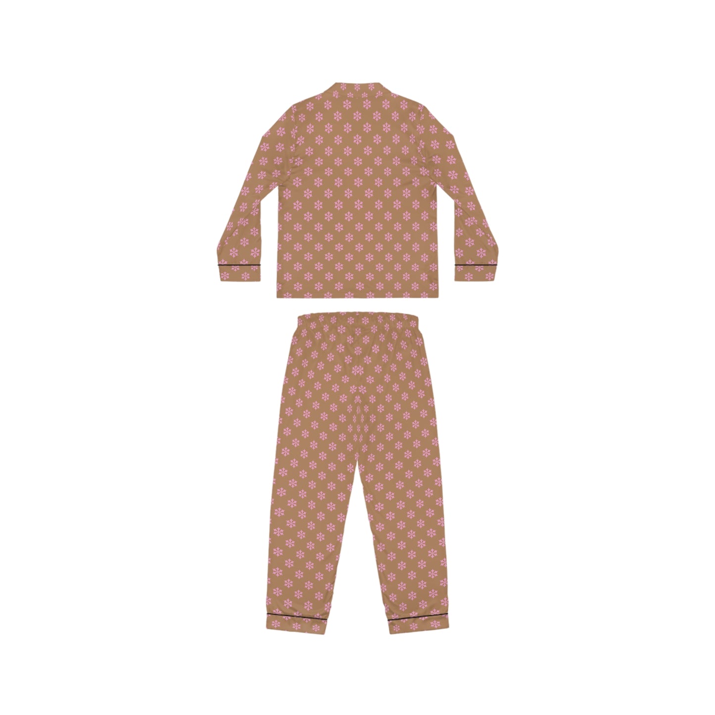 Brown Pattern Women’s Satin Pajama Set for Cozy Nightwear