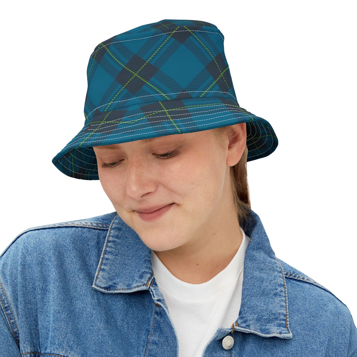 Blue Plaid Bucket Hat