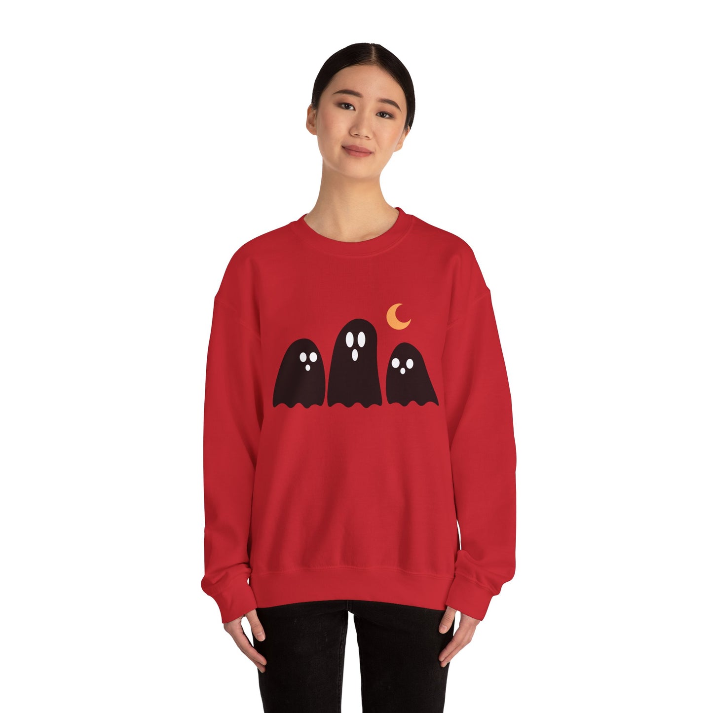 Kawaii Ghost Halloween Unisex Crewneck Sweatshirt