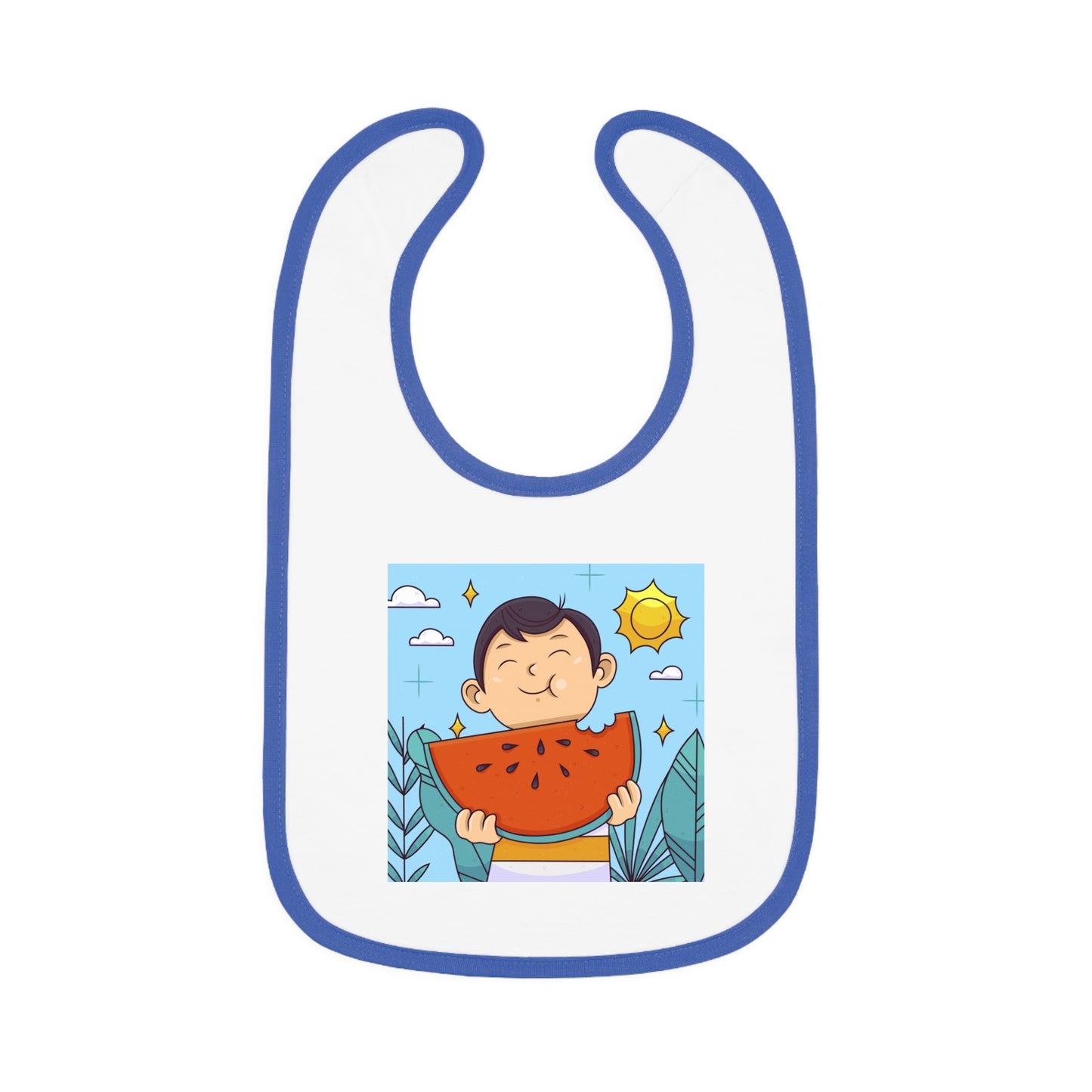 Baby Contrast Trim Jersey Bib