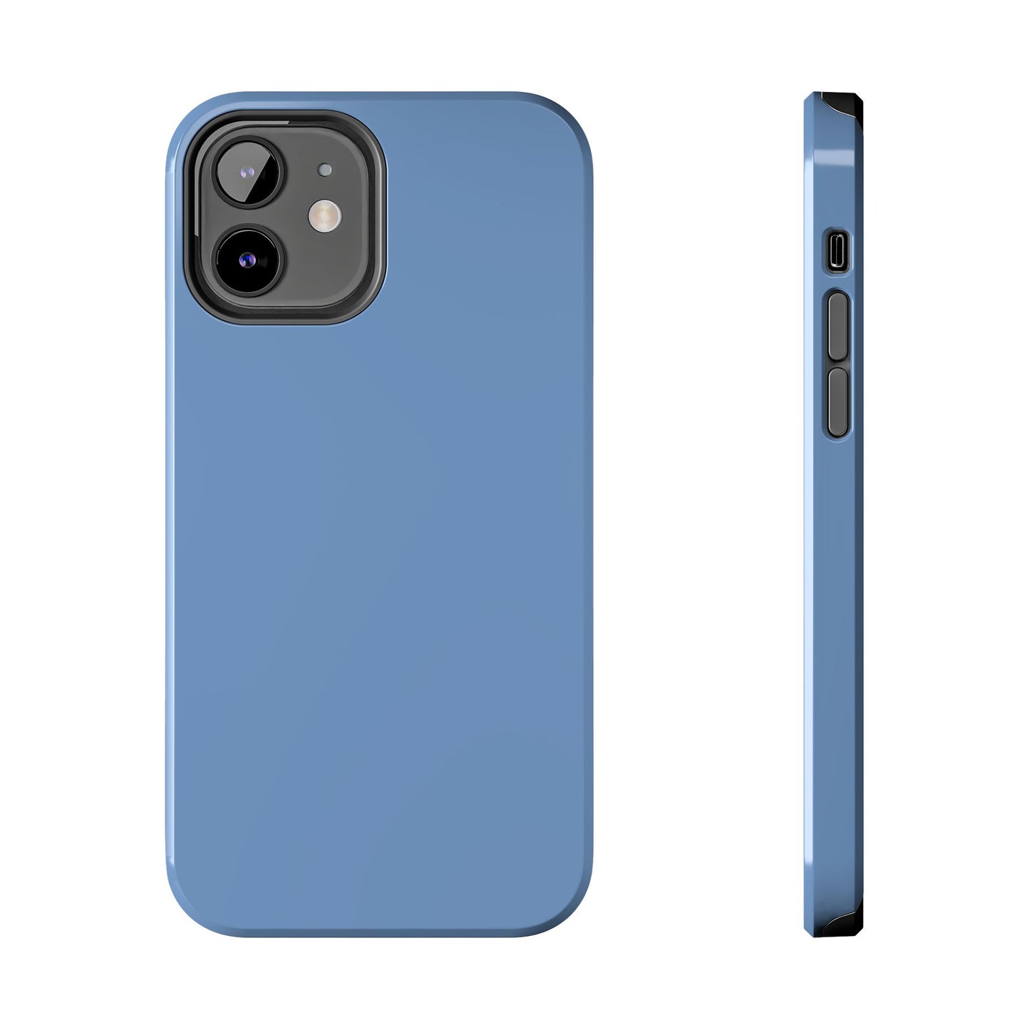 Blue phone case with a white background