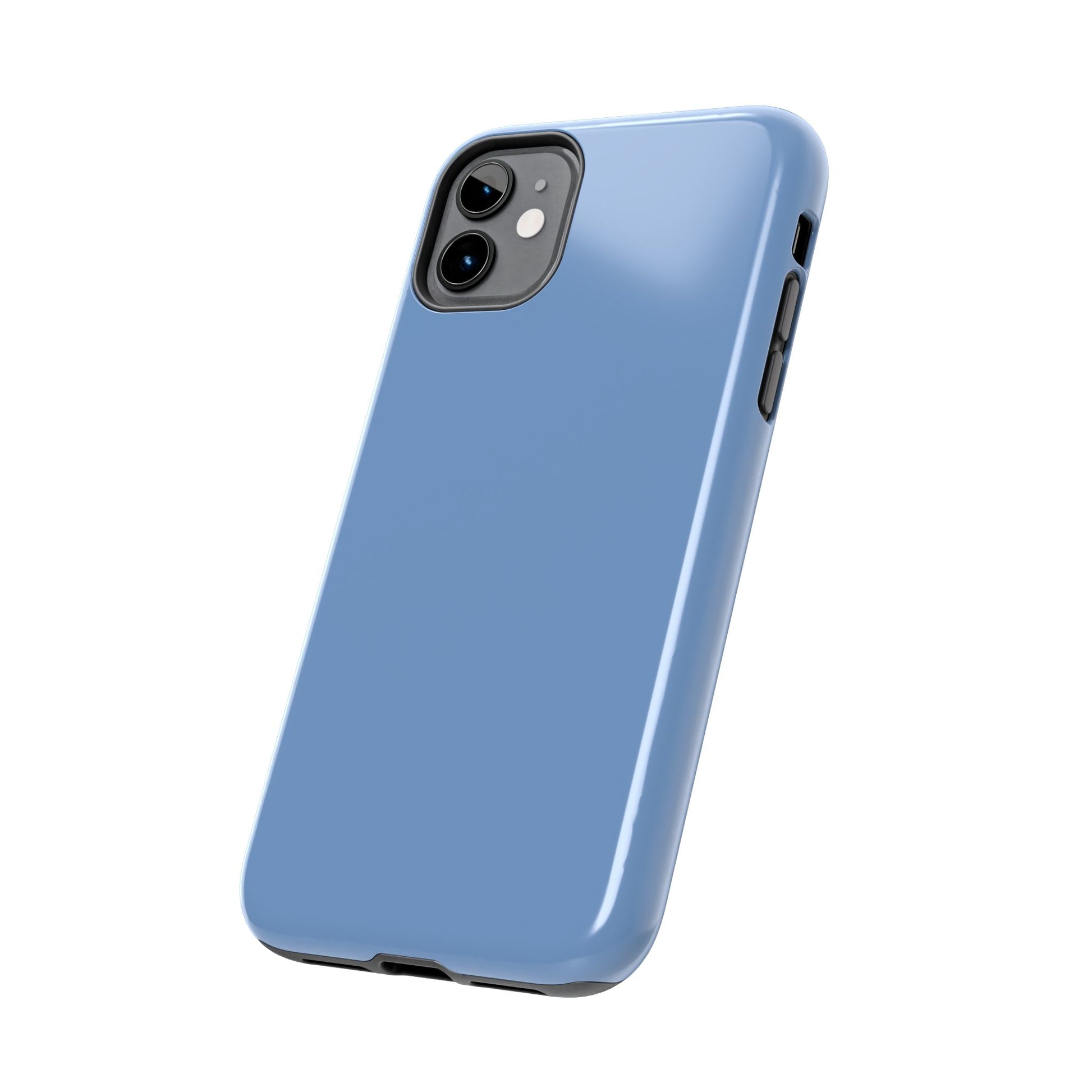 Blue phone case on a white background