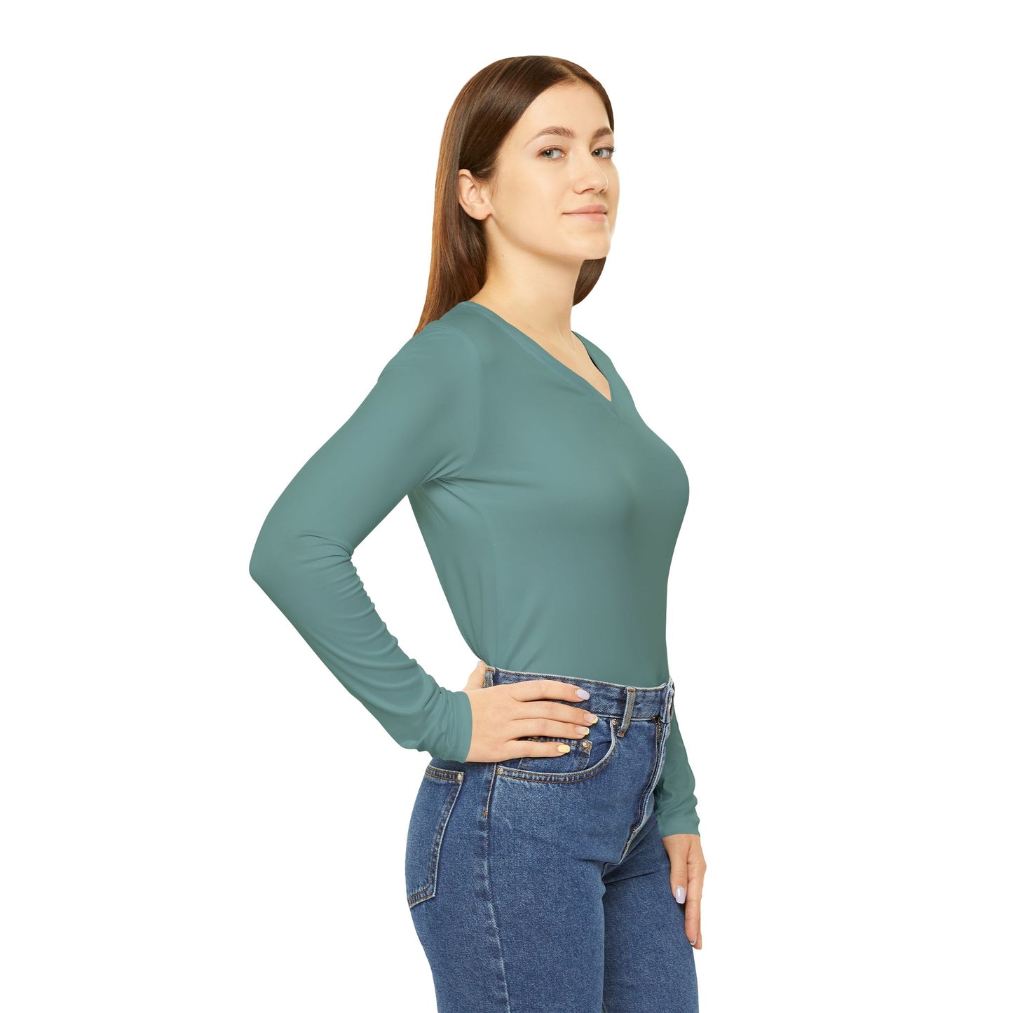 Women's Long Sleeve V-neck Shirt (AOP)