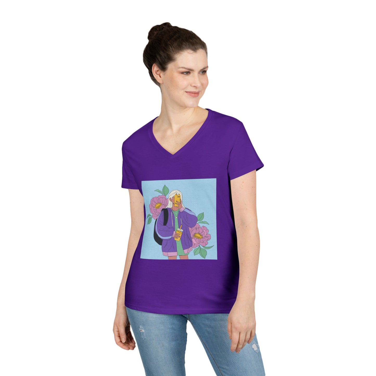 Women Stylish V-Neck T-Shirt
