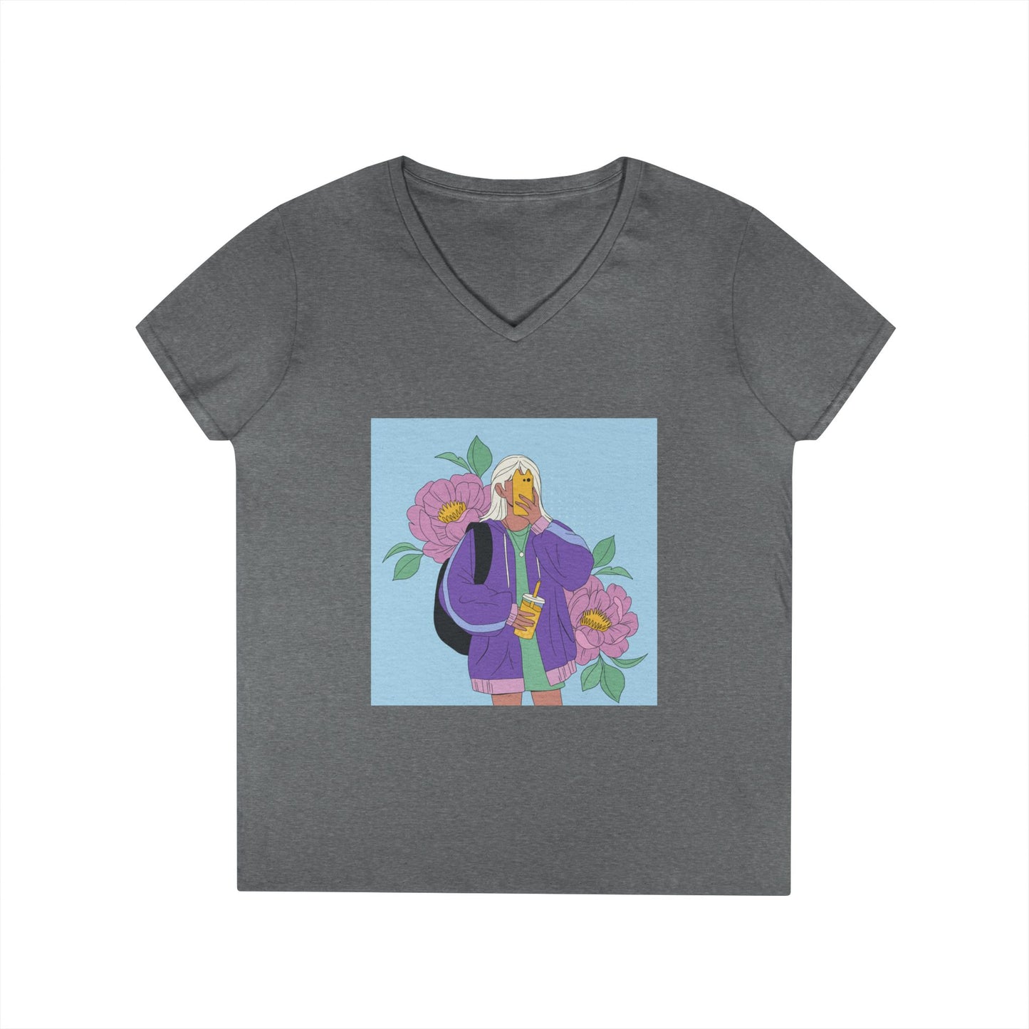 Women Stylish V-Neck T-Shirt