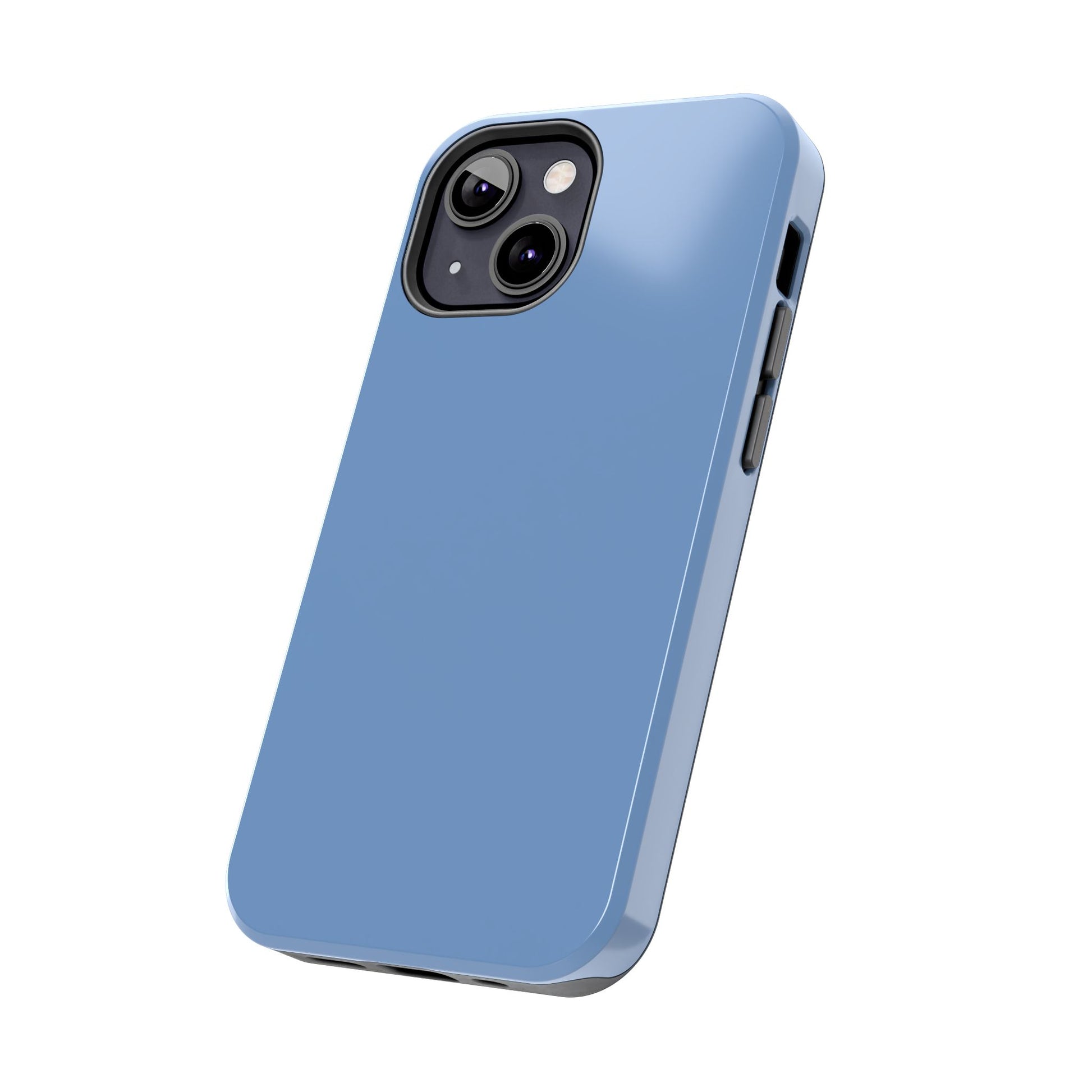 Blue phone case on a white background