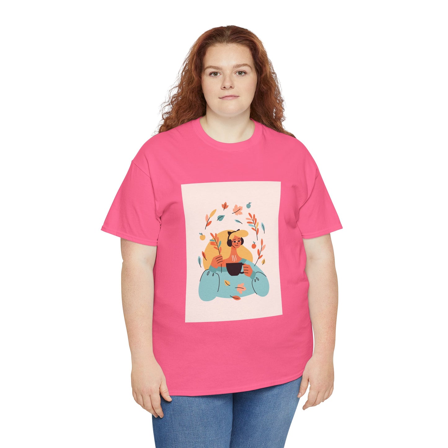Unisex Cozy Bear Illustration Heavy Cotton T-Shirt