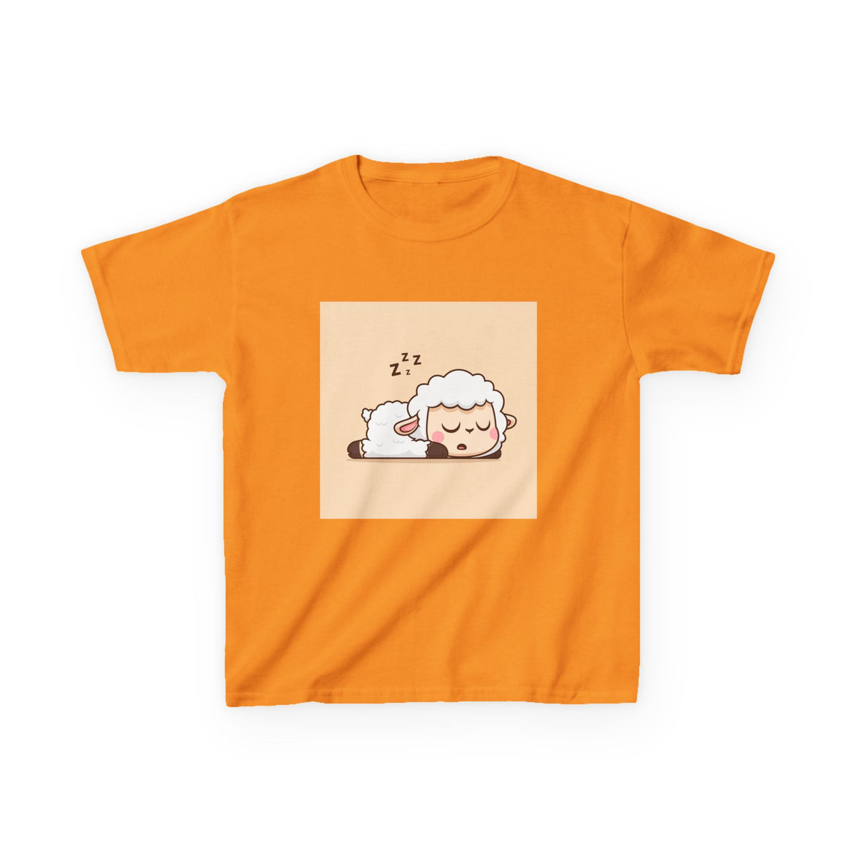 Sleeping Sheep Print Kids Heavy Cotton T-Shirt