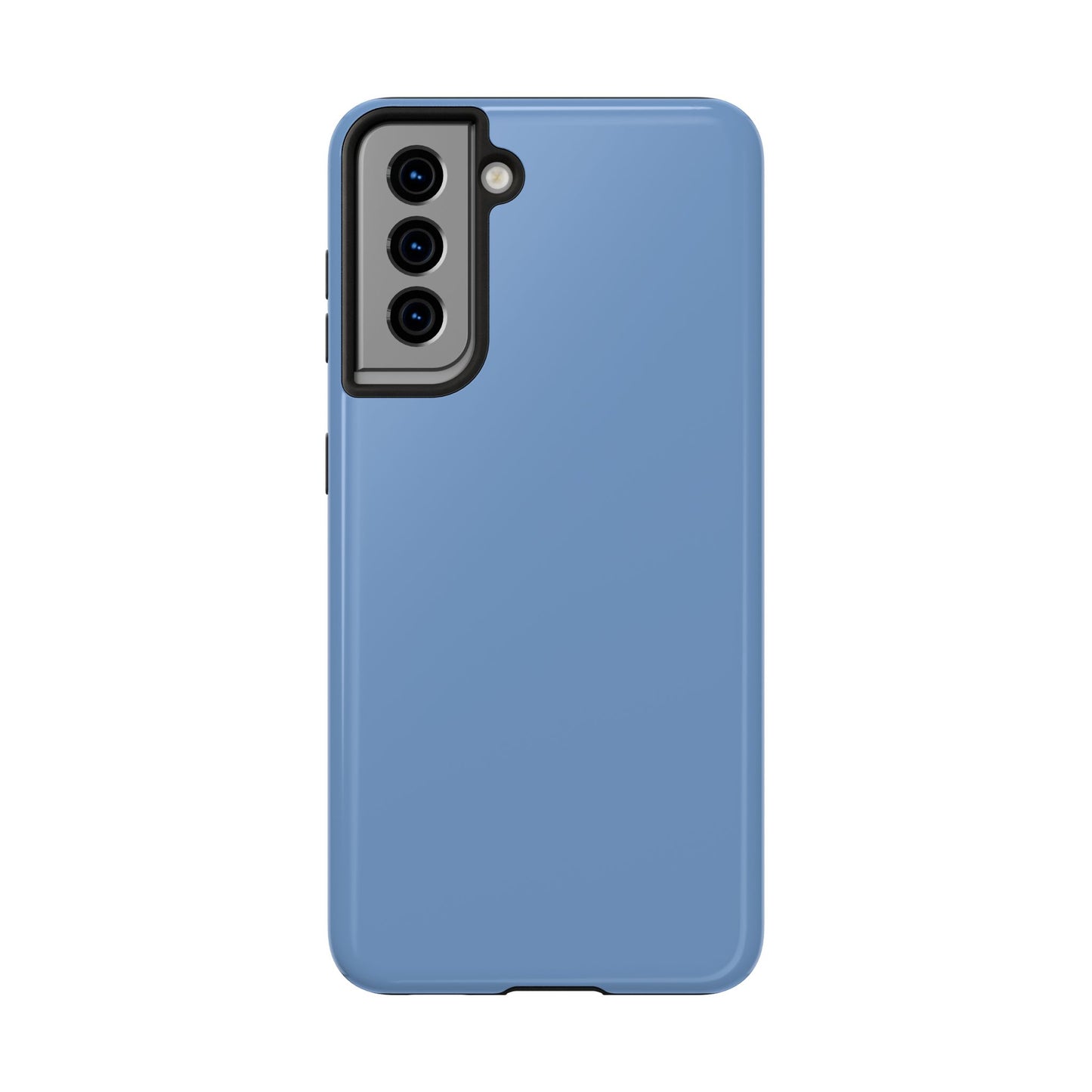 Blue phone case on a white background