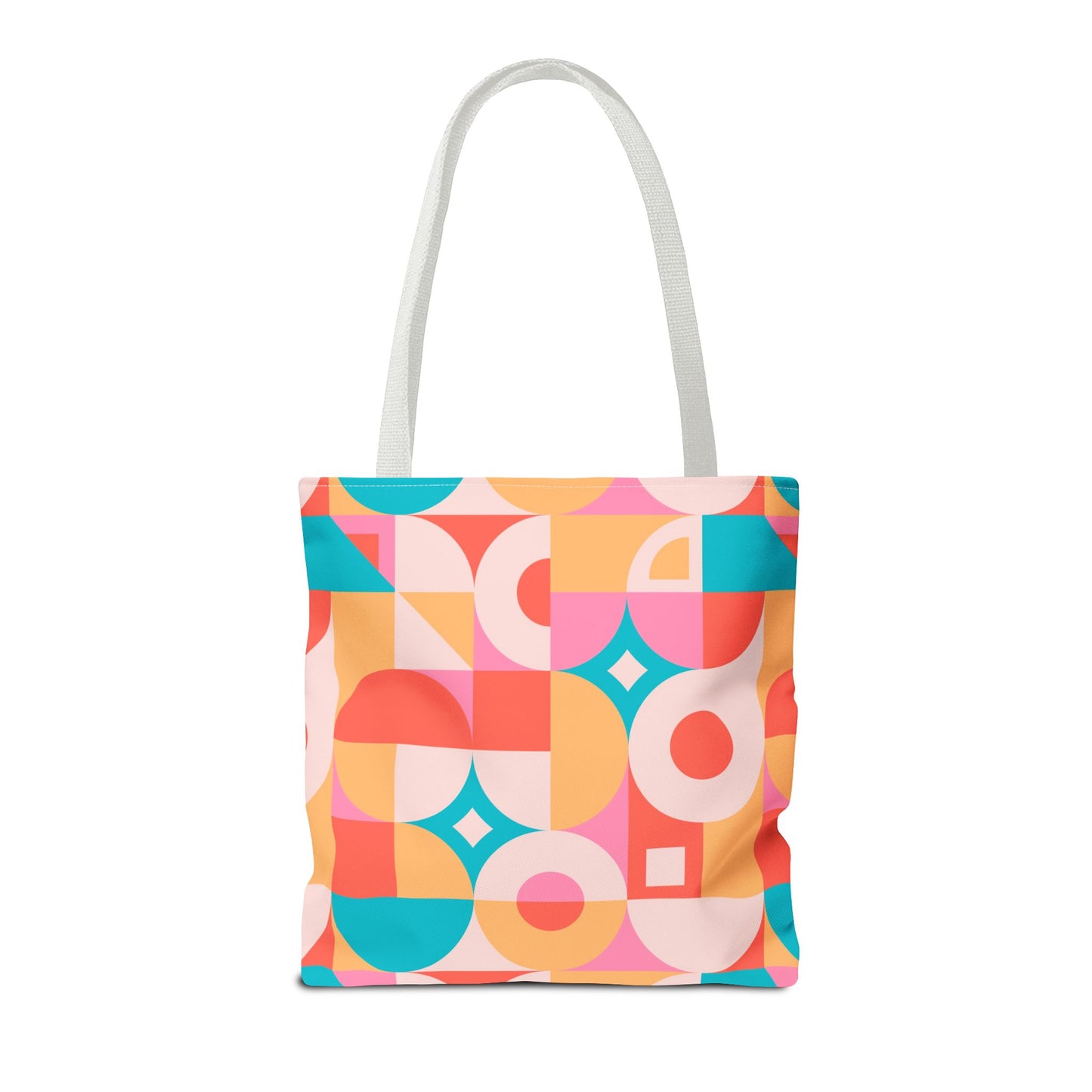 Colorful Geometric Shopping Bag – Trendy Reusable Canvas Tote