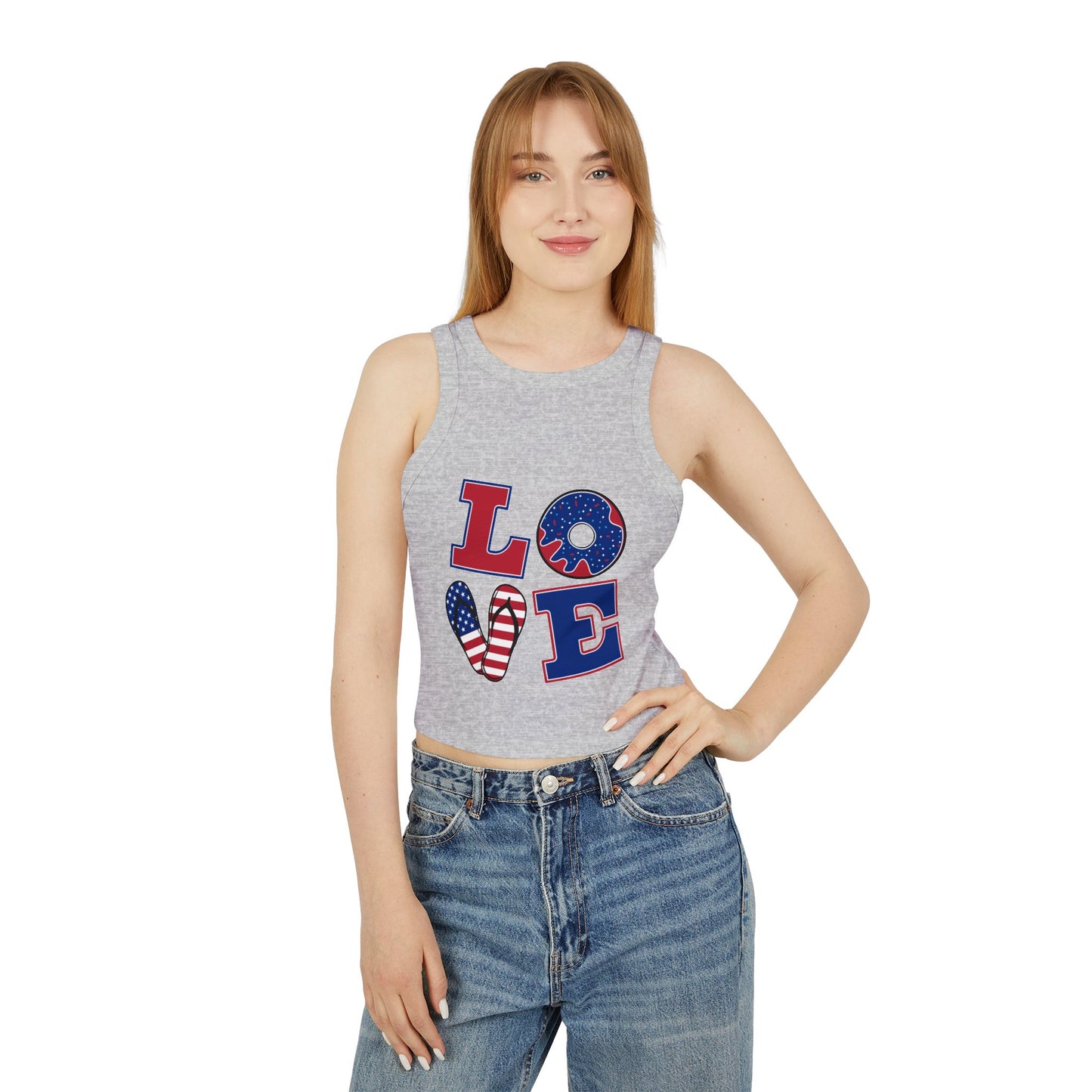 Women’s Racer Tank Top – Casual Summer Crop Top