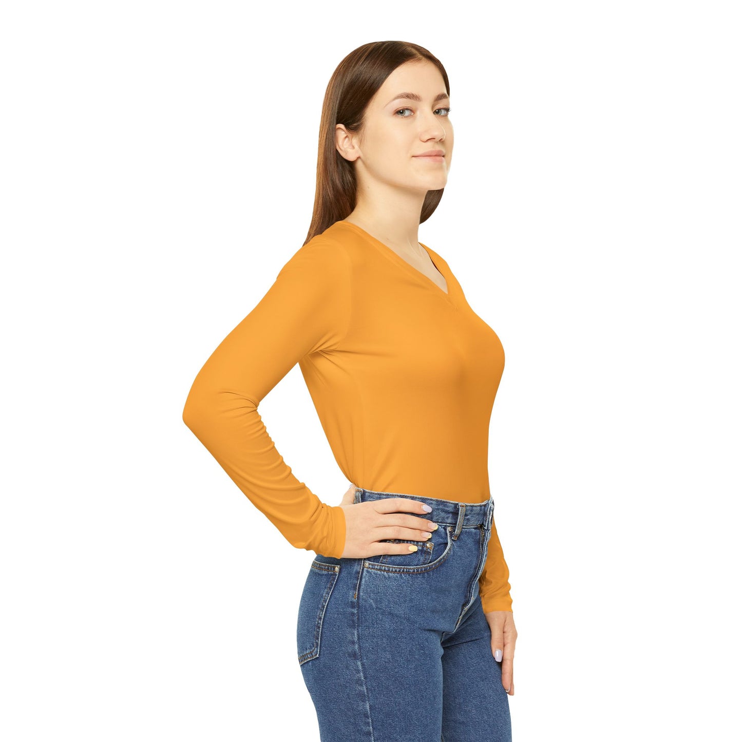 Vibrant Women's Long Sleeve V-Neck Casual Shirt