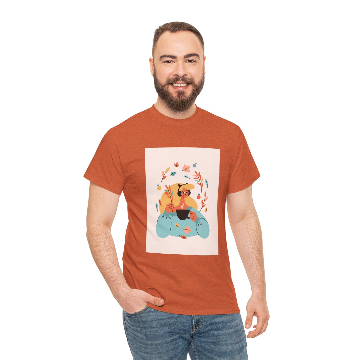 Unisex Cozy Bear Illustration Heavy Cotton T-Shirt