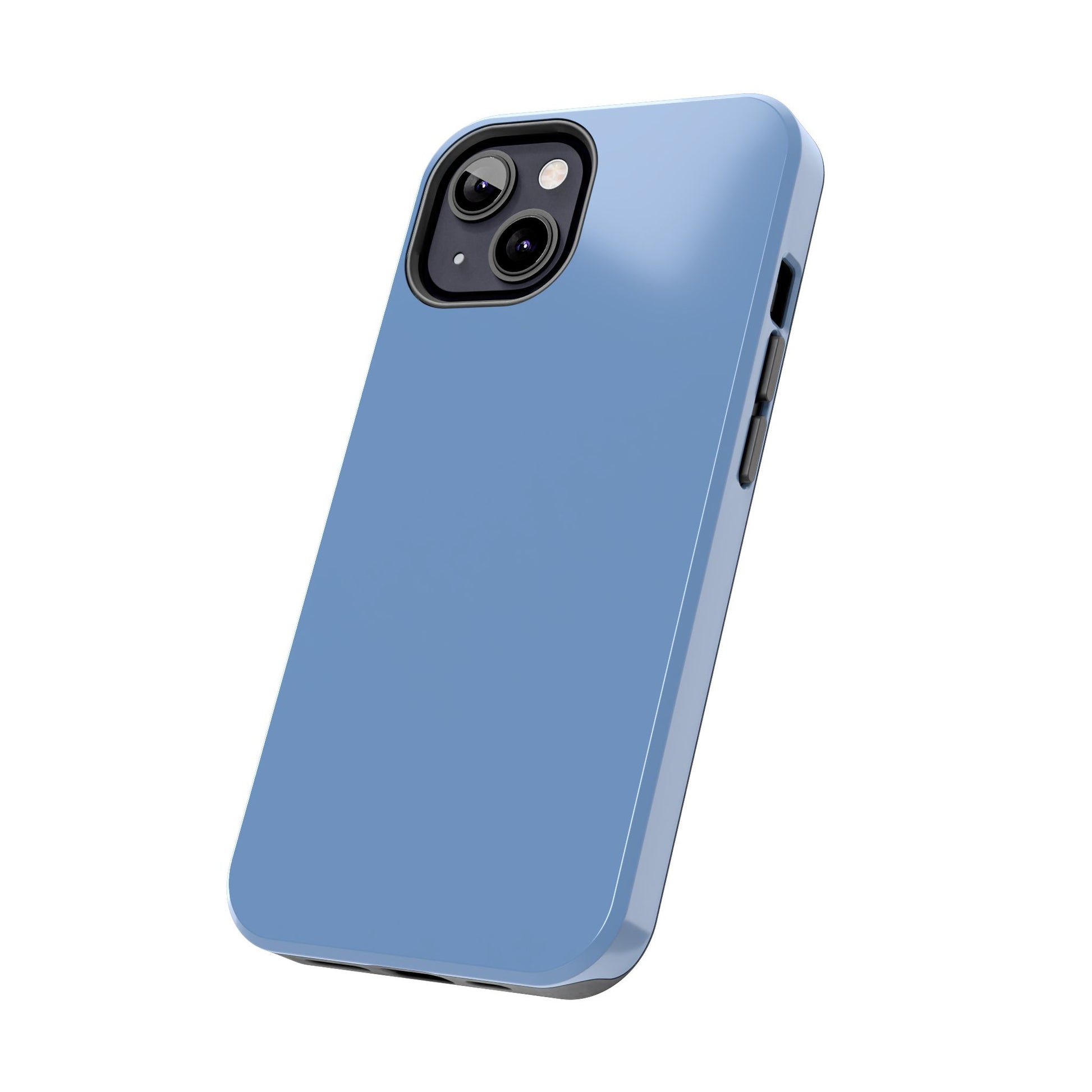 Blue phone case on a white background