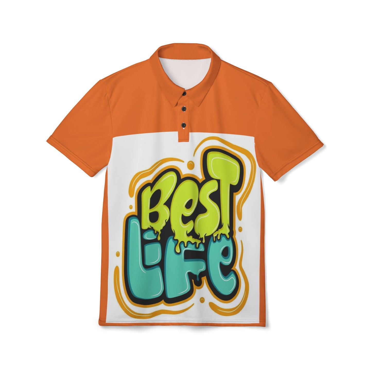Graffiti Polo Men’s T-Shirt | Street-Art Print Casual Polo