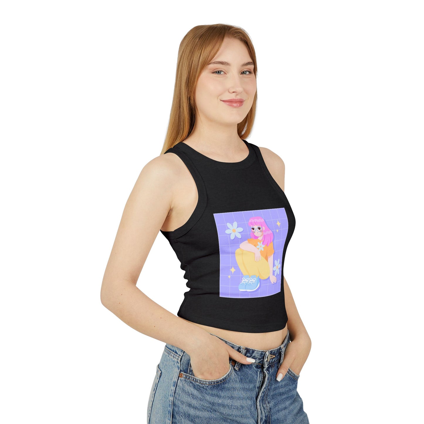 Cute Floral Graphic Tank Top – Women’s Summer Tee