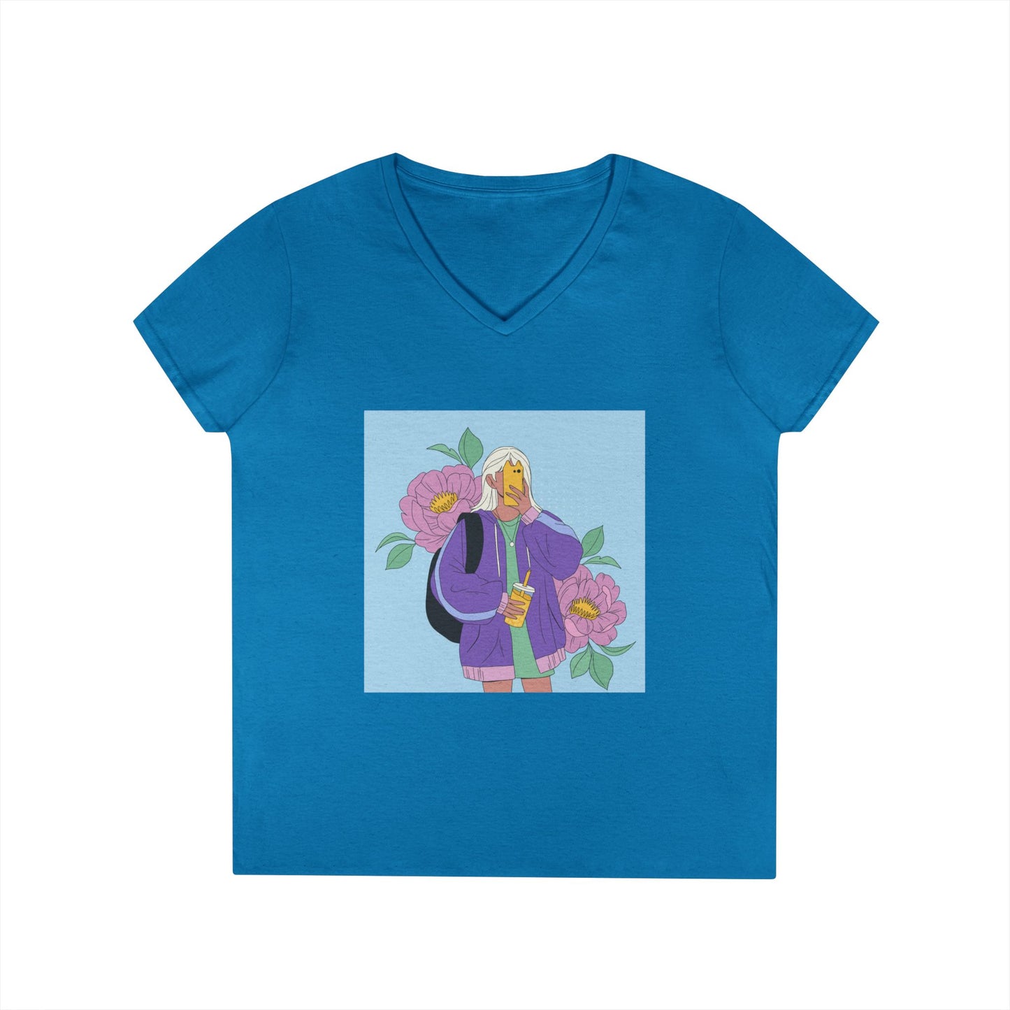 Women Stylish V-Neck T-Shirt
