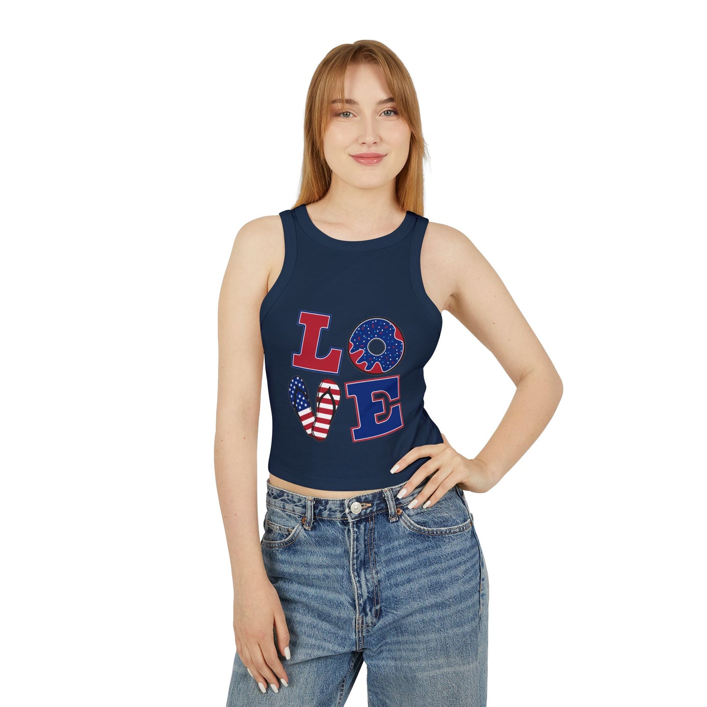 Women’s Racer Tank Top – Casual Summer Crop Top