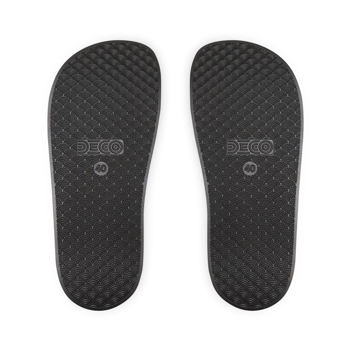 Women's Retro Geometric Print Slide Sandals with Cushioned Black Sole