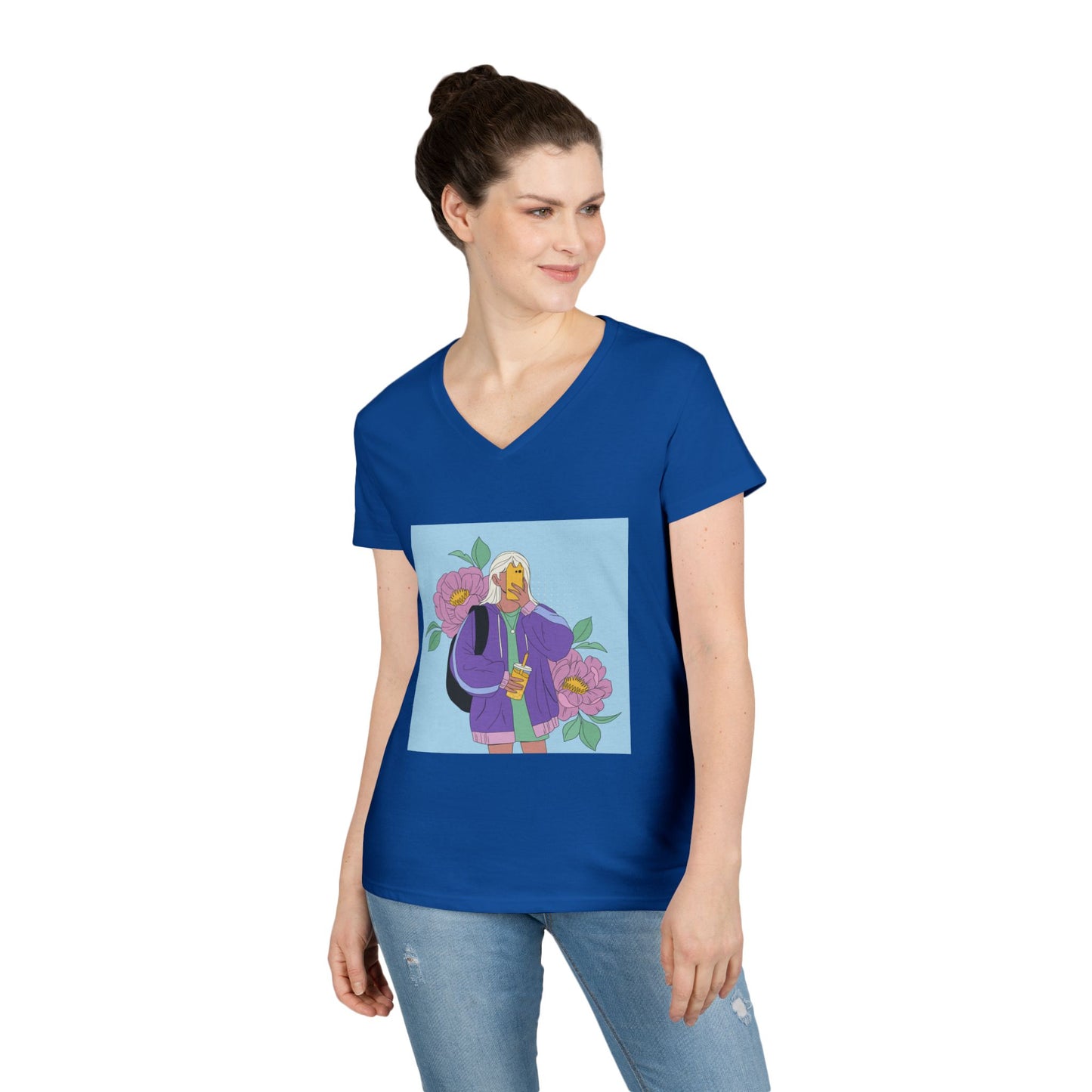 Women Stylish V-Neck T-Shirt
