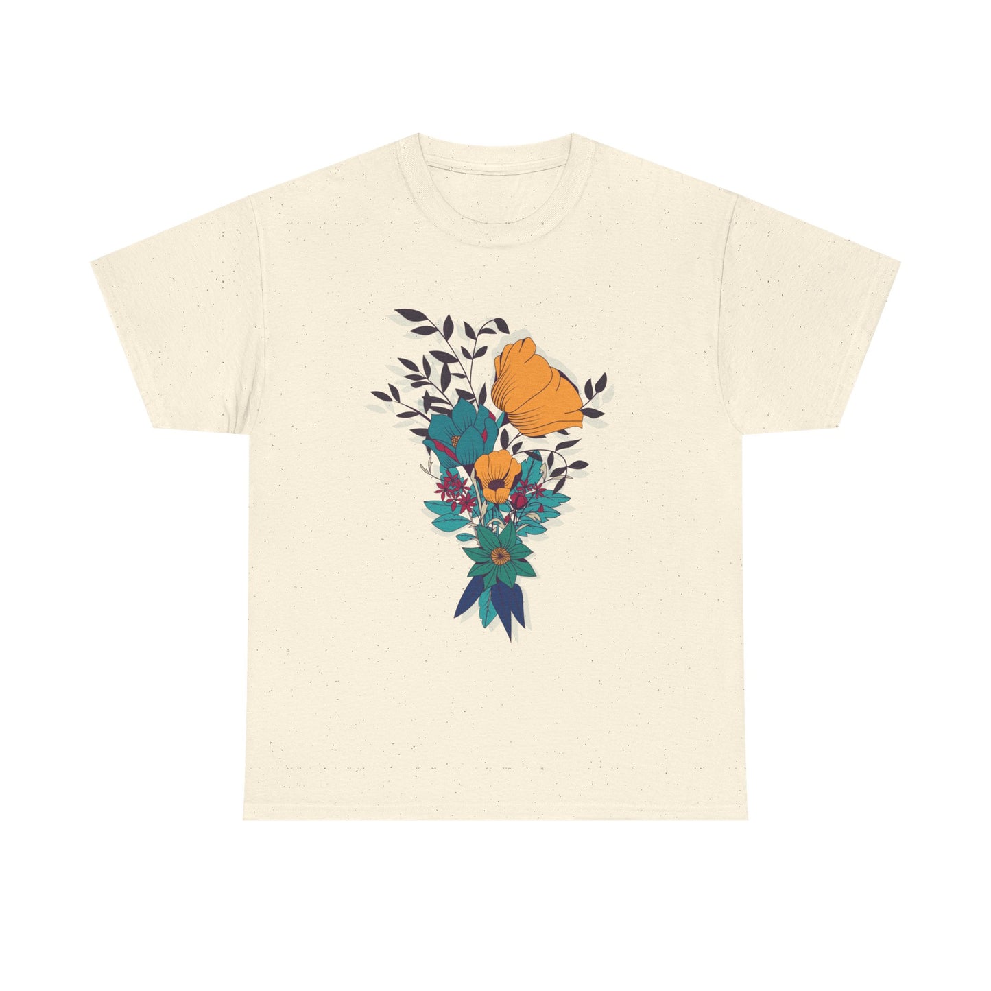 Women’s Heavy Cotton Graphic Tee Stylish Flower Print