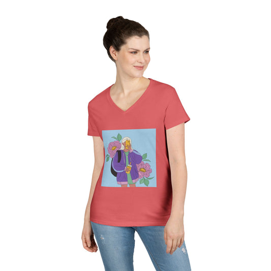Women Stylish V-Neck T-Shirt