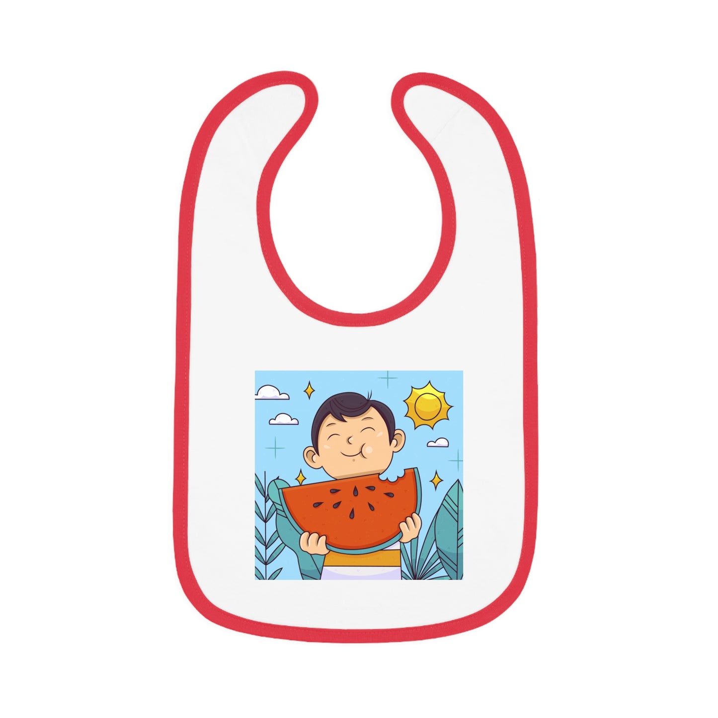 Baby Contrast Trim Jersey Bib